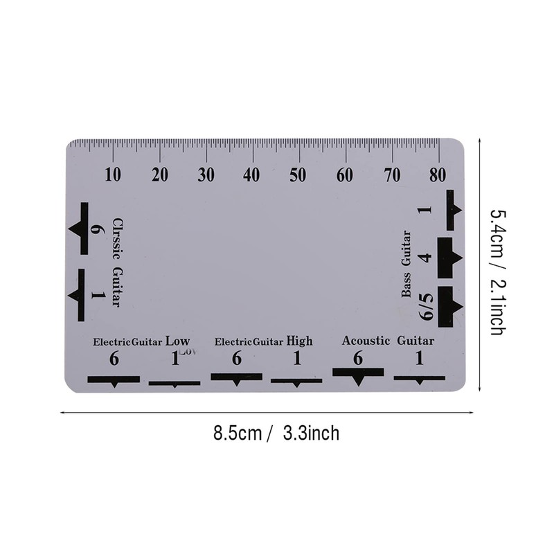 Guitar String Action Gauge Ruler, 2Pcs Double Sided Guitar Fingerboard