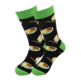 Real Sic Casual Designer Socks for Men and Women - Favorite Foods Series - Breathable and Lightwear Cotton, Ramen, 6.5-11.5