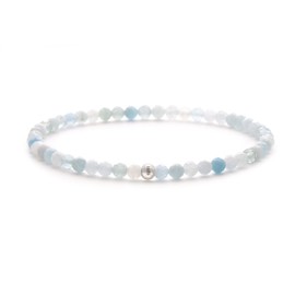 BERGERLIN Women's Pearl Bracelet - Genuine Natural Stone Bracelet with 925 Sterling Silver Bead - Faceted Beads with Certificate of Authenticity