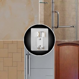 AIMALL Shower Head Holder,Adjustable Bracket Suction Shower Head Handset Holder Free Punching Aluminum Showerhead &Bidet Sprayer Bracket Base Bathroom Wall Mount +Hooks