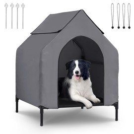 FAMIGRO 36" Dog House Outdoor for Medium Large Dogs Elevated Dog Shelter