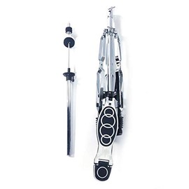 Flulep Professional Pedal Control Style Drum High Hat Cymbal Stand with Pedal Silver & Black