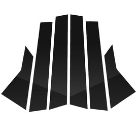 YINEOR for Honda Civic B Pillar Trim, Glossy Black, 6-Piece Set