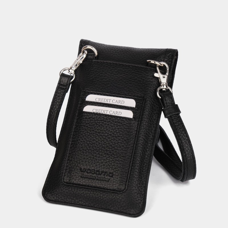 WASAMA Genuine Leather Phone Crossbody Bag With 2 Card Slot
