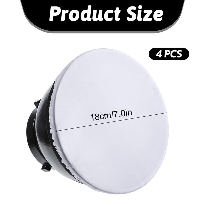 7"/18cm Light Diffuser, 4 PCS Diffuser Lamp Sock Soft Cover