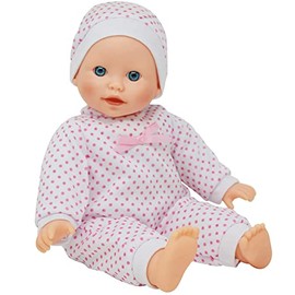 The New York Doll Collection Soft Body Caucasian Baby Doll 14 Inches/36 cm - Headband Fit and Pink Dress (Bonus Dummy Included)