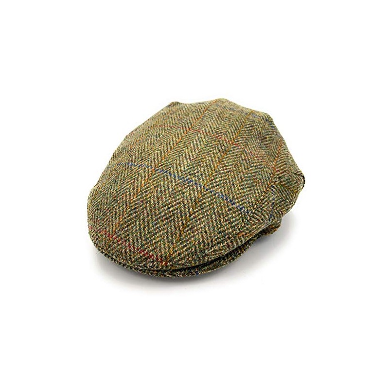 Mens Harris Tweed Flat Cap Comfort Fit Quilted Lining Made