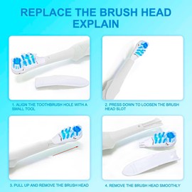 Sensitive Replacement Electric Replacement Toothbrush Heads (4 Count), Dual Clean Rotating Sets for Braun Oral B Cross Action Power