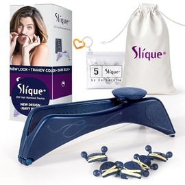 Original Slique Hair Removal Threading Epilator – Facial Hair Remover for Women – Includes 5 Replacement Threads – Easy to Use for Eyebrows, Upper Lip, Cheeks & More – Compact & Travel-Friendly