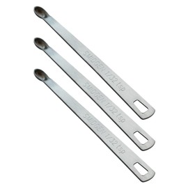 BERYLER 3 PCS 1/32 Teaspoon(1/32 Tsp | 0.165 mL | 0.165 cc) Single Measuring Spoon, Small Measuring Spoon Only, Individual Tiny Measuring Spoons, Stainless Steel Mini Measuring Spoons