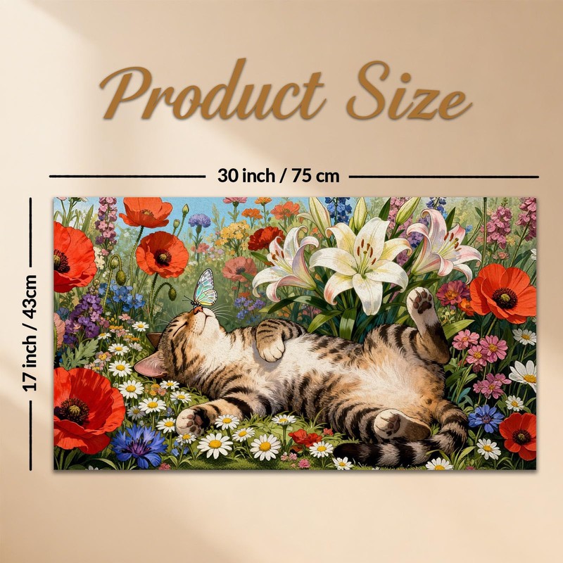 Colorful Door Mat Outdoor,30" Floral Welcome Mats,Thick Rubber Backing-Gift