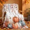 Fall Throw Blanket Soft Cozy Autumn Leaves Pumpkin Blankets and