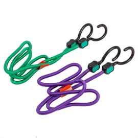 Blackspur 2X Multicolour 1.2m Bungee Cords - Heavy-Duty Car Van Motorcycle Roof Rack Cargo Trailer Awning Storm Hooks Kit