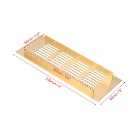 PATIKIL 8 x 3 Inch Door Air Vent Cover, Aluminum Grille Ventilation Cover Louvered with Mounting Screws for Cabinet Wardrobe Door, Gold Tone