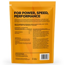 Awesome Creatine Plus+ Powder – 3g Creatine Monohydrate + 3g Beta-Alanine Per Serving – Supports High-Intensity Performance & Repeated Efforts – Lemon Flavour – 450g (60 Servings)