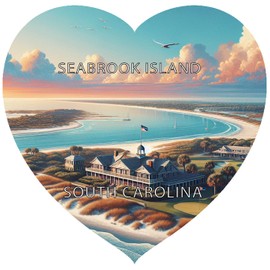 Seabrook Island South Carolina Souvenir Heart Design Vinyl Decal Sticker 2-Inch