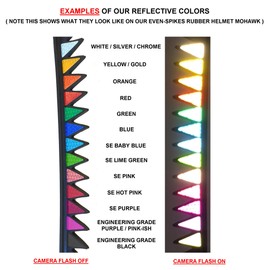 customTAYLOR33 High Intensity Grade Reflective Even Blade Mohawk Decals - Many Colors (Mohawk & Helmet not Included) (Black)