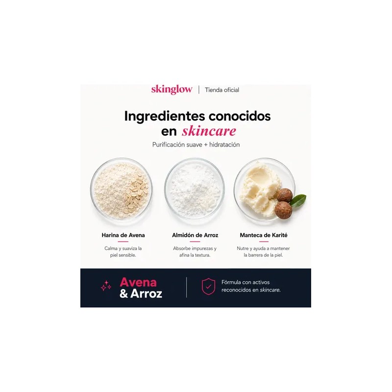 Skinglow Mascarilla Aclarante Antimanchas Avena Arroz 30g