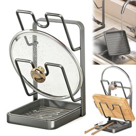 Pot Lid Holder Kitchen Utensils Spoon Rest Pot Lid Organiser Lid Holder Kitchen Spoon Rest Pot Lid Shelf Can Store Pot Lids, Cutting Boards, Spoons and Chopsticks