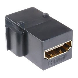 HDMI Keystone Jack Insert - TENINYU Female to Female Coupler Snap-in Insert Connectors Adapter for Wall Plate - Black (6 Pack)