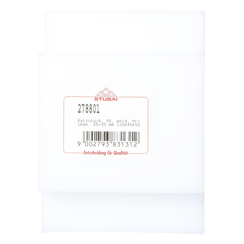 Stubai 278801 Seaming Piece, PE, White, size25+35 mm 130x95x50