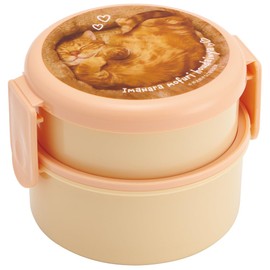 Skater ONWR1AG-A Bento Box, 16.9 fl oz (500 ml), 2-Tier, Round, Rice Ball Case, Antibacterial, Chataro and Kinako, Made in Japan