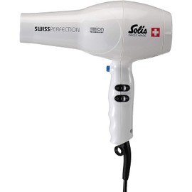  Solis Swiss Perfection Professional Hairdryer, Hair-Friendly 77C Wind, ION Technology, White (SD440W)