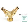 REHAU 2-way distributor made of robust brass, simultaneous connection of