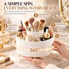 360° Rotating Makeup Organizer for Vanity, 5-Compartment Cosmetic Storage Holder