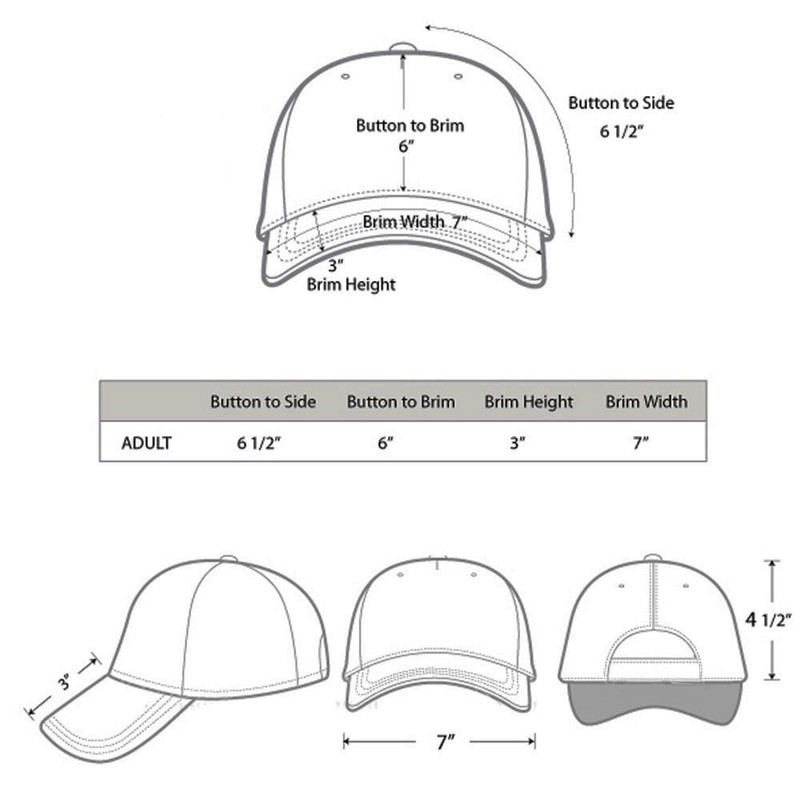 ARG Men's Women's Baseball Caps, Hook & Loop Strap, Unisex