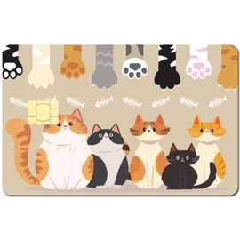 CREATCABIN Cat Credit Card Skins Cat Paw Debit Card Skin Sticker Covering Personalizing Bank Card Protecting Decals Waterproof Removable No Bubble Slim for Transportation Key Card 7.3x5.4Inch