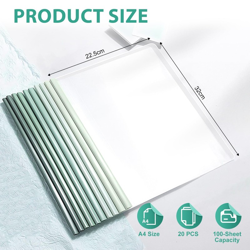 Pack of 20 A4 Clamp Folders for Thermal Binding Device,
