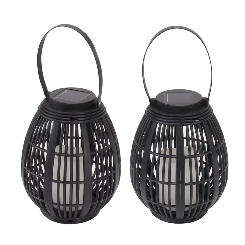 Solar Garden Lantern LED Outdoor Solar Lantern Waterproof Decorative Rattan