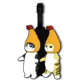 Luggage Tags for Suitcases – Cute Cat Cartoon Bag Tag with Funny Animal Design, Durable Travel ID Identifier for Suitcase & Backpack, Unique Baggage Label Gift for Men, Women, Kids