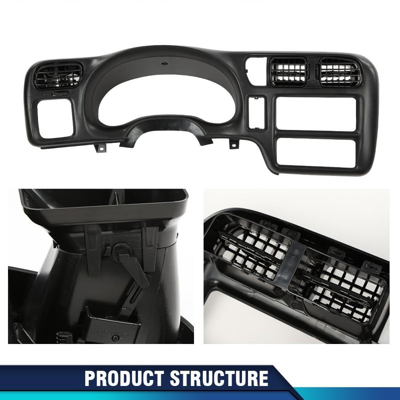 PIT66 Black Dash Bezel, Compatible with Chevy Blazer S10 GMC