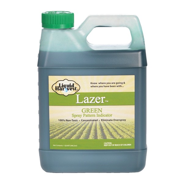 Liquid Harvest Lazer Green Concentrated Spray Pattern Indicator - 1 Quart (32 Ounces) - Perfect Weed Spray Dye, Herbicide Dye, Fertilizer Marking Dye, Turf Marker and Herbicide Marker