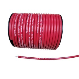 Ton's Performance 8mm Silicone Copper Core Ignition Spark Plug Wire, Sold by The Foot, 0 ohms/ft, Uncut Continuous roll, TONS-8MM-WC (Red)