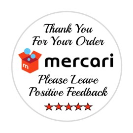 handmade 48 Mercari Thank You Envelope label Seals mailing stickers 1.2/3" ROUND