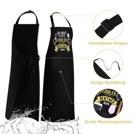 upain Funny BBQ Apron, Cooking Apron Men Apron Kitchen Apron Gifts for Retirees, Gift Apron for Father's Day Birthday BBQ Party Christmas Look A Really Cool Retirees, black