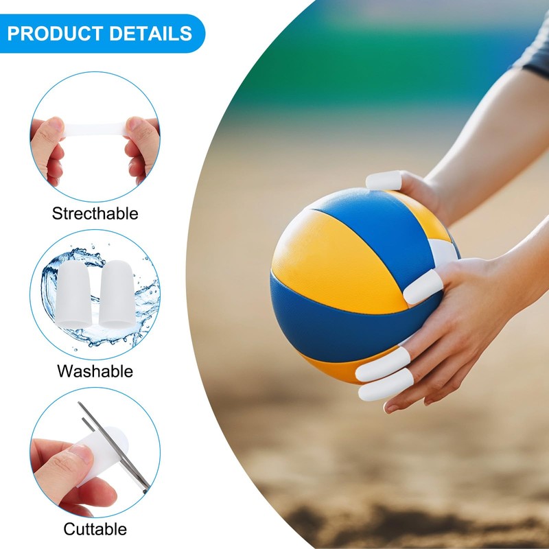 PATIKIL 1.6" Silicone Gel Finger Cots, 10 Pcs Support Fingertips