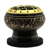 Govinda - Small Decorated Brass Charcoal Screen Incense Burner with