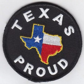Unbranded 50 Pcs PROUD Texas Flag in Map Embroidered Patches 3" Diameter iron-on