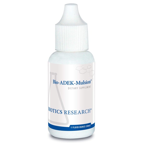 BIOTICS Research Bio ADEK Mulsion - Emulsified Formula, Improved Bioavailability, Supports Healthy Immune Responses, Bone Health, Eye Health, Cardiovascular Health, 1 fl oz
