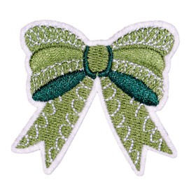 AAVEDGE Green Bow Iron On Patches for Clothes, Adorable Cute Girls Patch Embroidered Fabric Appliqué, Charming DIY Durable Iron On Patches for Clothing, Jeans, Backpacks, Jackets, Hats & Bags