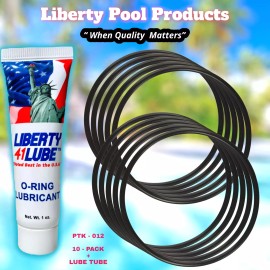 LIBERTY SEALS 47-0438-07-R  Cast Iron Pump Lid O-ring (3PJMCH25) By Pooltek USA 10-PACK + LUBE