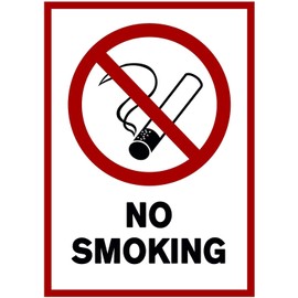 Pack of 10 Smoking Prohibited Premium Stickers A4 | 21 x 29.7 cm Sticker No Smoking Sign Smoking Prohibition with UV Protection for Outdoor Indoor Use