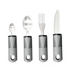 LMSHOWOWO Extra Wide Handles Easy Grip Cutlery Set, Grey Comfort