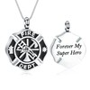 memorial jewelry Firefighter Fire Dept Round Cremation Pendant Cremation Jewelry
