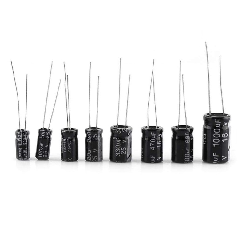 Fafeicy 500pcs 24 Values Aluminium Electrolytic Capacitor Assorted Kit 10V