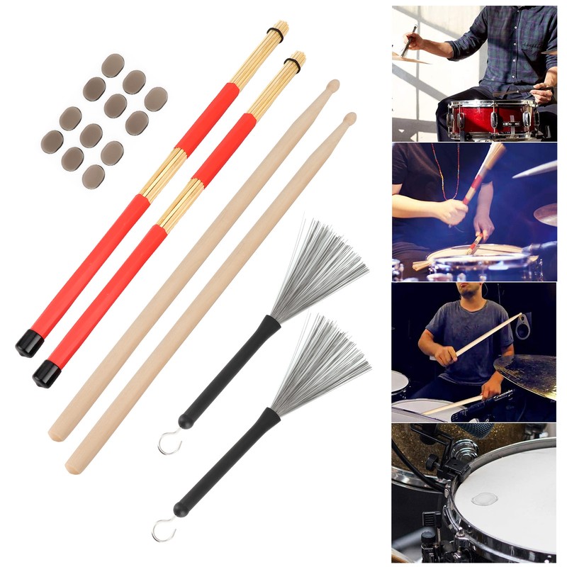 Drumstick Kit Rute Brush Damper Drum Set Musical Instrument Playing